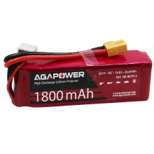 Аккумулятор AGA POWER PRO Li-Pol 1800mAh 14.8V 4S 70C Softcase 31x35x105мм T-Plug ORIGINAL