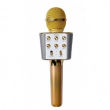 Беспроводной микрофон караоке Voice WS-1688 PLUS Bluetooth USB Золотой Original (7021BS)