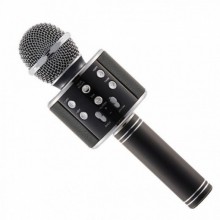 Беспроводной микрофон караоке Voice WS-858 PLUS Bluetooth динамик USB Чёрный Original (7025BS)