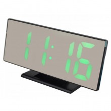 Электронные настольные зеркальные LED часы DS-3618L Plus зеленная подсветка (8081BS)