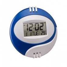 Электронные настенные часы Kenko КК 6870 Plus с термометром Синие (8077BS)