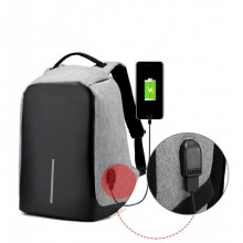 Рюкзак Антивор Energia Backpack S1 c защитой от карманников и с USB зарядным устройством Серый (8012BS)