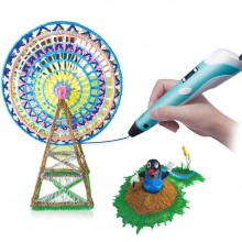 3Д ручка с LCD дисплеем Smart 3D pen-2 рисование пластиком Синий (RO3DPEN-2)
