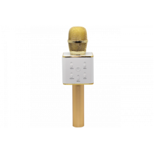 Беспроводной караоке микрофон GTM Bluetooth USB Q7 S Plus Gold в чехле с динамиками (2802BS)