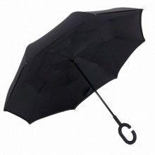 Зонт обратного сложения наоборот Up-Brella умный зонт Чёрный (2703BS)