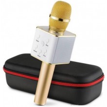 Портативный беспроводной Караоке Микрофон MagicMusic Q7 S с чехлом Gold (RO7QBS)