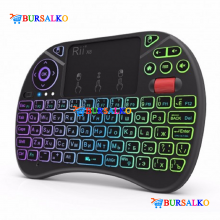Беспроводная клавиатура мини Riitek Rii mini X8+ NEW с микрофоном тачпад русско-английская раскладка c подсветкой 8 цветов (0556BS)